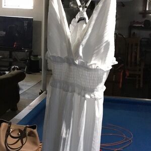 White bathing suit cover up